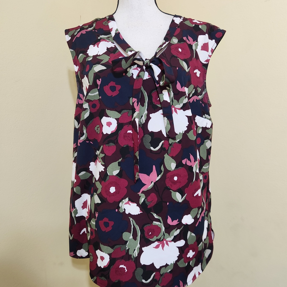 Merona Black Tie Front Bib Collar Blouse